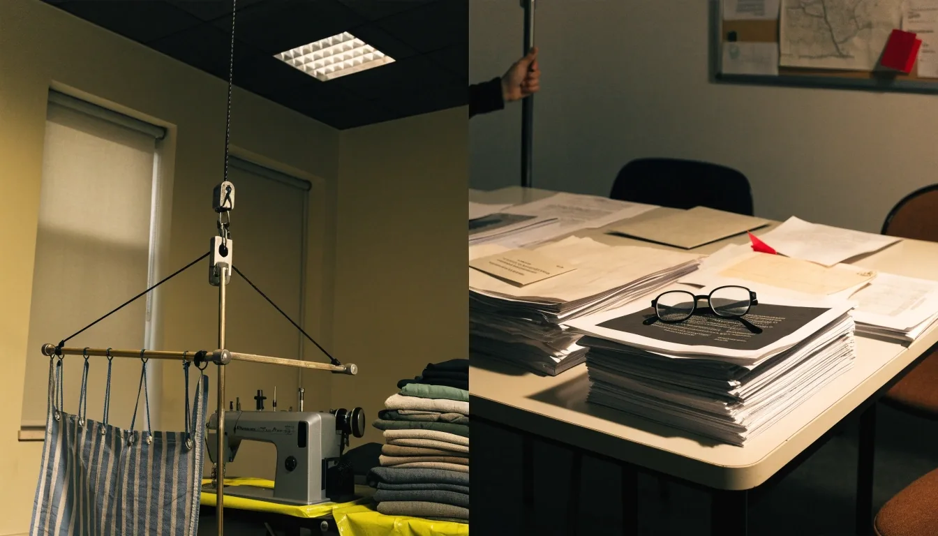 Primer plano del cable del mástil y su primera bandera recortado en formato panorámico
